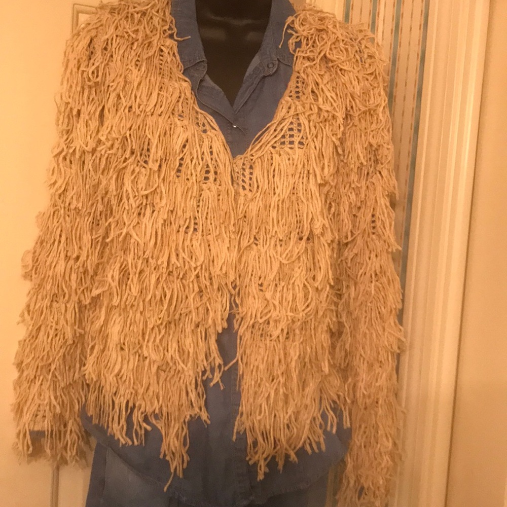 Shaggy  Crop Sweater Cardigan (Brand New)